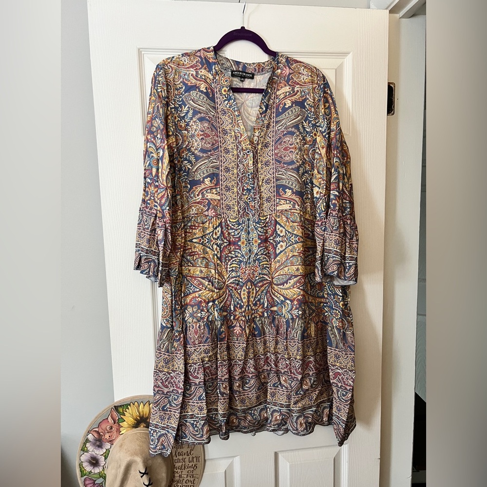 Bohemian Paisley Tunic Dress